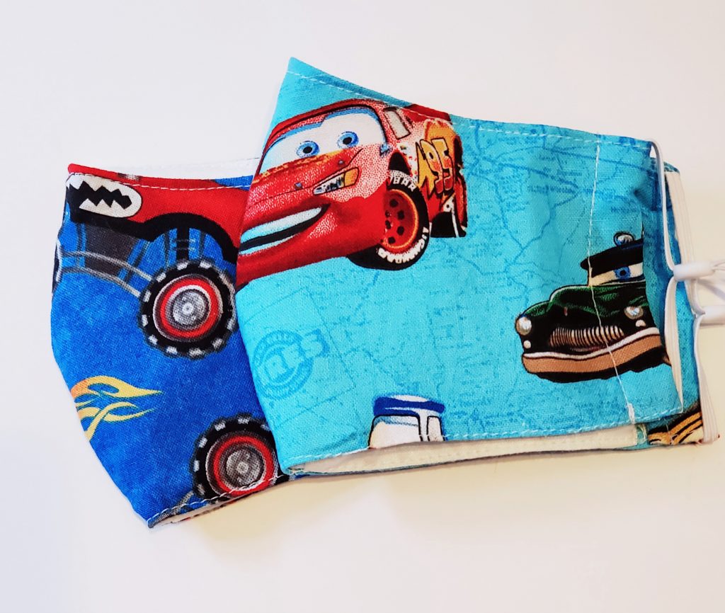 Cars and Monster Truck Face Mask