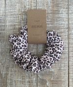 Blush Leopard print hair scrunchies