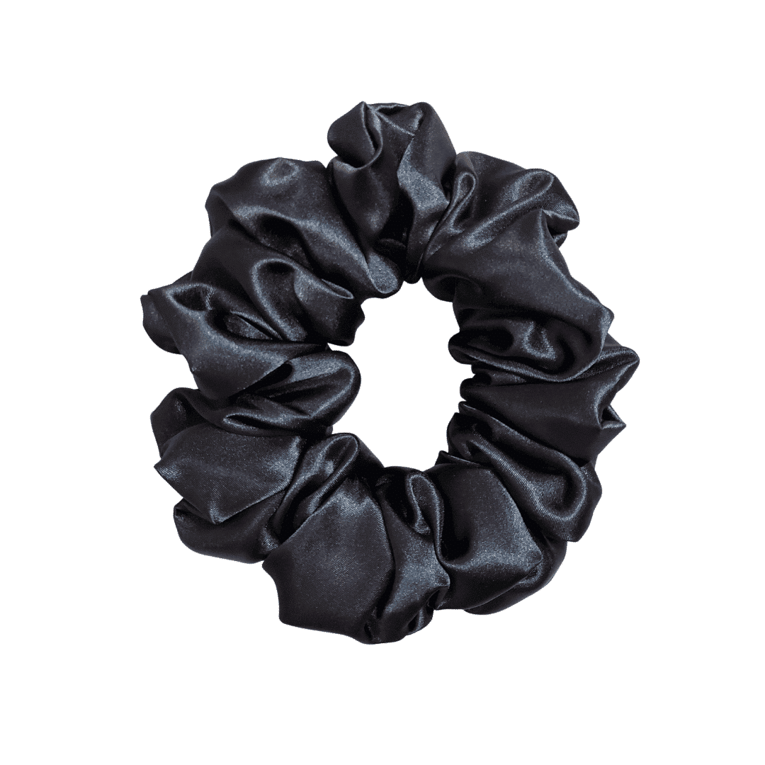 XL Black satin scrunchie