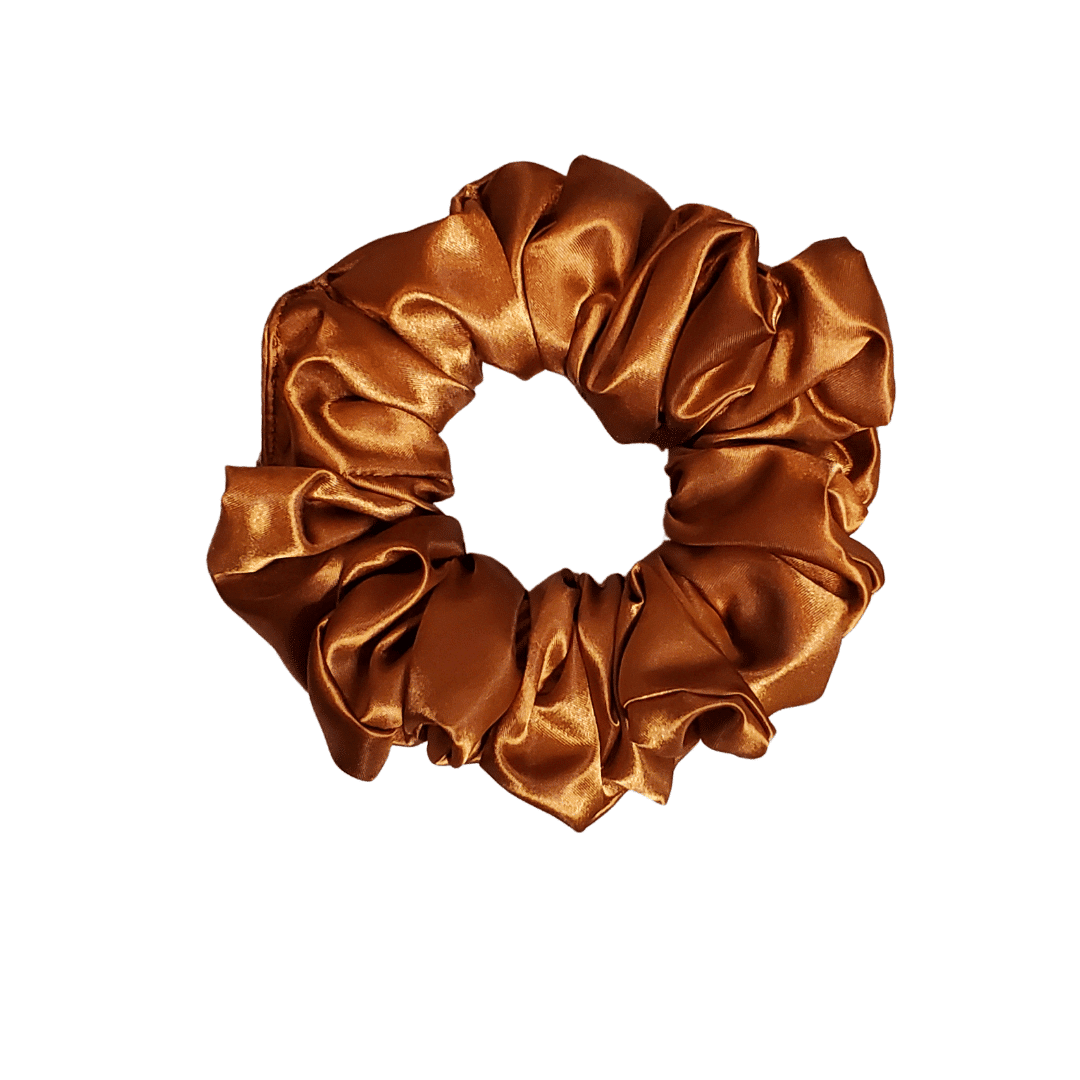 copper satin scrunchie
