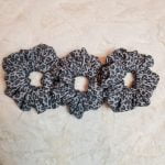 Grey leopard scrunchies