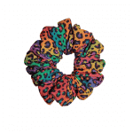 pride rainbow leopard organic scrunchie