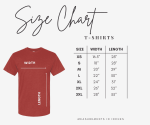 t shirt size chart