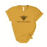 Save the bees shirt - heather mustard
