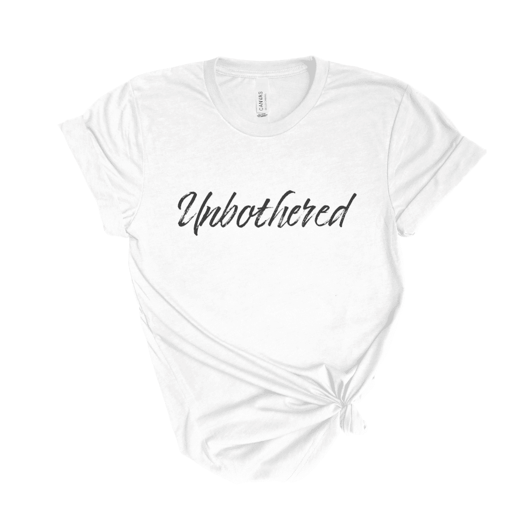 Unbothered shirt- white recycled tee