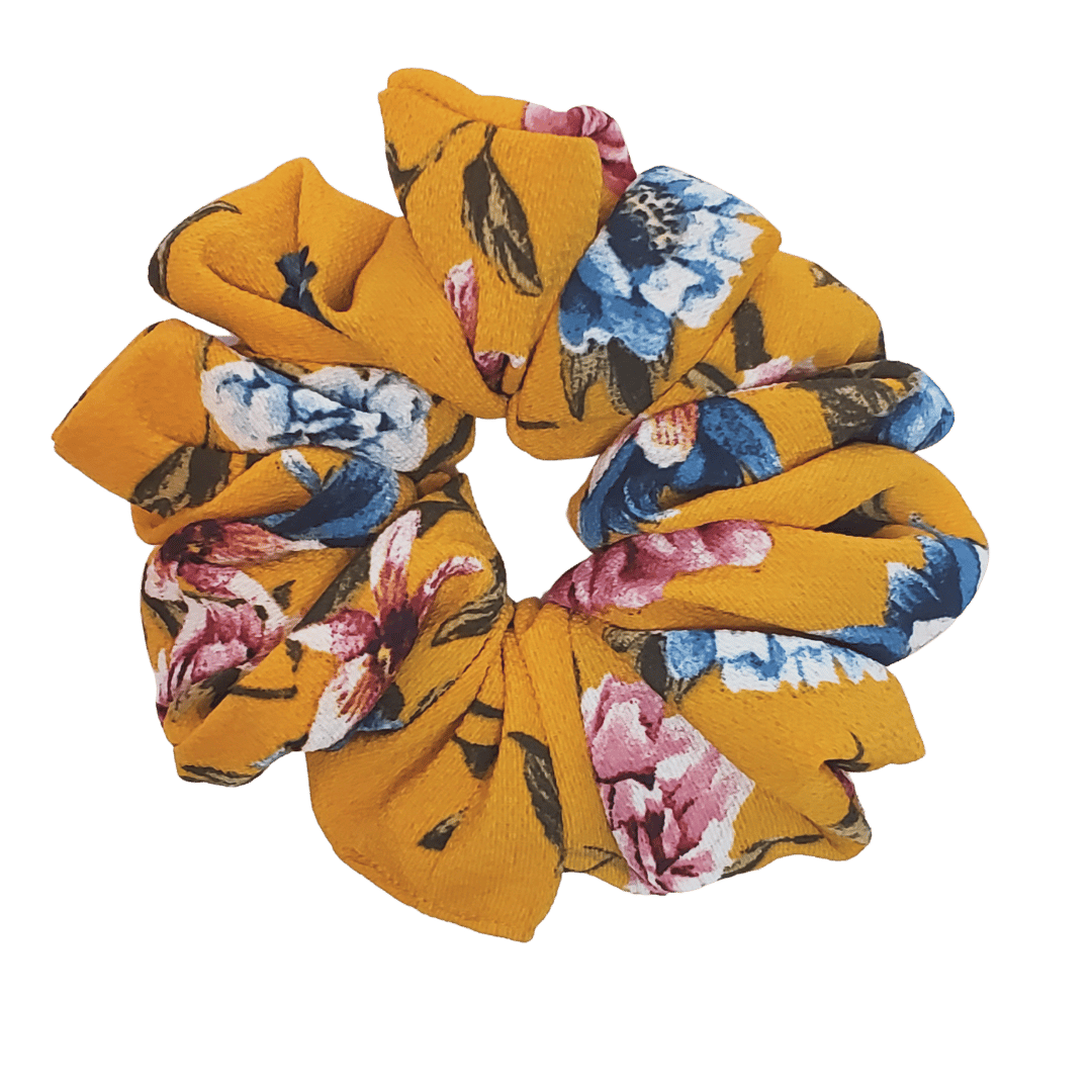 Upcycled floral scrunchie