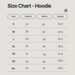 hoodie size chart - Janee Michal