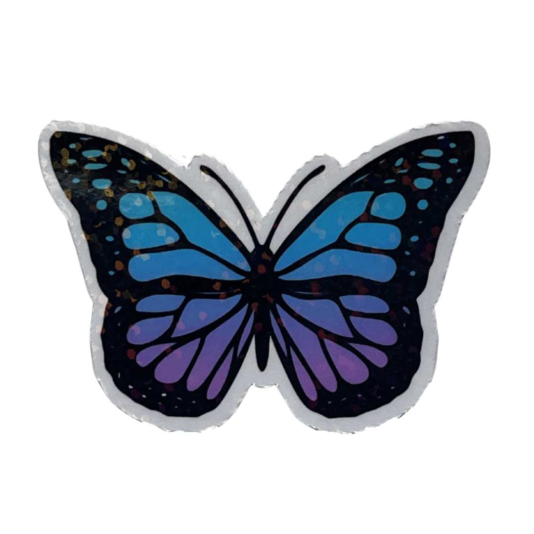 Holographic butterfly stickers