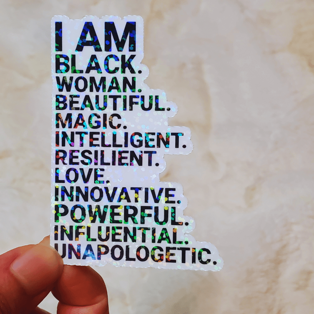 black woman affirmations sticker