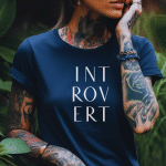 introvert t shirt - navy blue