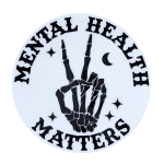 mental health skeleton hand sticker