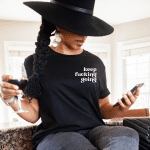 keep going black shirt