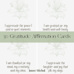 Daily gratitude affirmation cards